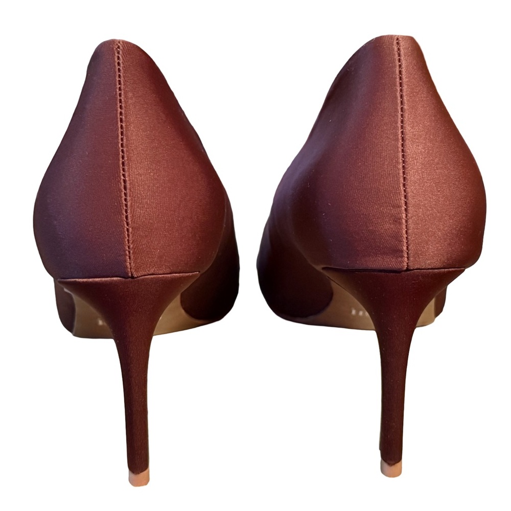 Smash NWT Sz 14 Beautiful Chocolate Brown Satin Like Stiletto High Heels (SH254) - Picture 5 of 12